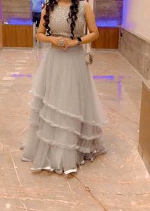 Grey Heavy Lehenga for shadi season