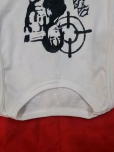 Y2k White Tank Top With Hand Painting