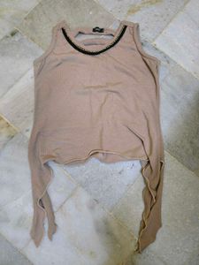 Casual Brown Tank Top