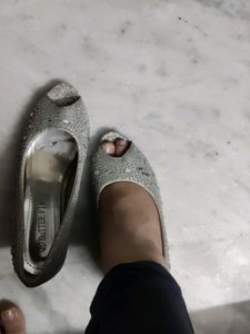 Silver Color Heels Comfortable
