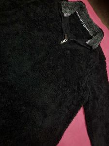 Cozy Black Fleece Pullover XXL