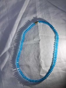 Blue Diamond Beaded Necklace With Freebie