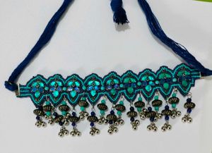 Turquoise Blue Silver Choker