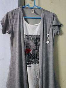 Trendy Top , Attached With Flannel