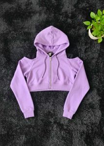 Lilac Crop  Hoodie