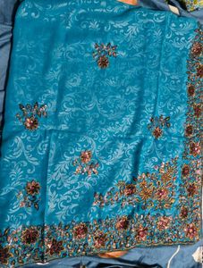 party wear saree with blouse.