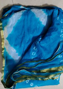 Bandhani Blue Saree