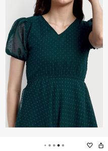 Flowy Blue Swiss Dot Midi Dress