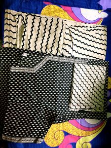 Black &amp; White Kurta Set woman