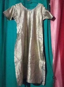 Steal Grey Satin Salwar Suit