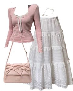 Lacey Coquette Pink Crop Top