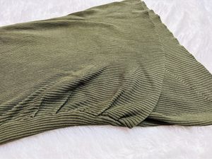 Olive Green Ribbed Mini Dress