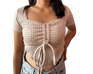 Beige Quilted Crop Top