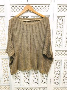 Oversized Crochet Knit Top A