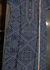 Blue Bandhani Cotton Kurti 💙