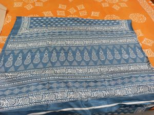 Pure Silk Look Discharge Print Saree With Bp