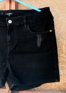 Black Denim Shorts