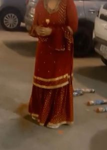 Red  Sahara Suit with Dupatta