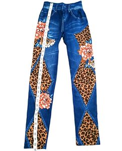 Floral &amp; Leopard Print Skinny Jeans
