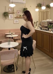 Black Ruffle Tube Dress