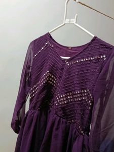 Purple Embroidered Dress