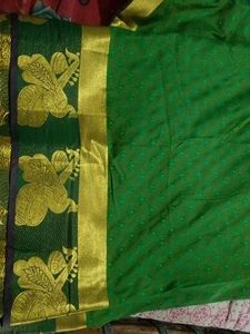 Green  With Pink Elegant Saree