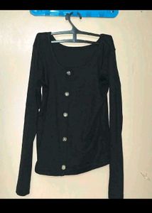 Black &amp; Red Combo Body Fitted Top For Women