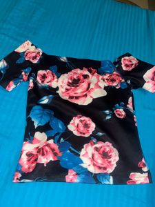 Floral Print Off-Shoulder Top