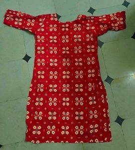 Red Printed Tunic Top
