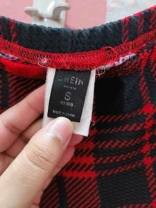Shein Red And Black Checks Leggings