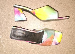 Tie-Dye Block Heel Mules