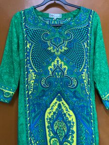 Green Printed Kurti For Women