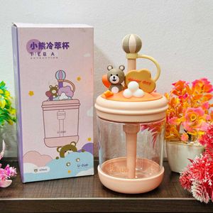 Cute Bear Water Bottle with Straw