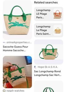 longchamp paris khaki handbag