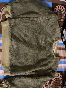Fuzzy Olive Green Pullover