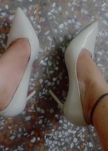 Beige Pointed-Toe Heels