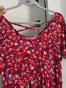 Red Floral Print Dress