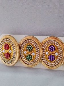 Saree Pin Brooch with Colorful Stones (Set of 6)
