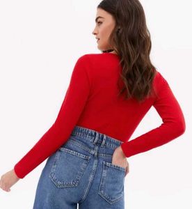 Square Neck Full Sleeve Casual Ribbed Top