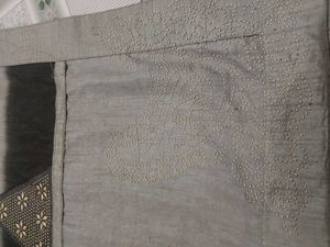 Grey Saree With Special Design &amp; Stiched Blouse