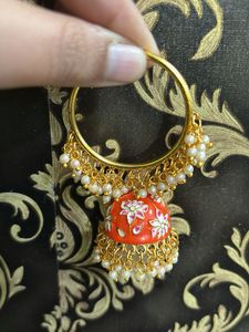 Floral Chand Bali Jhumka.