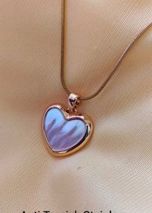 White shell heart Anti Tarnish Gold necklace