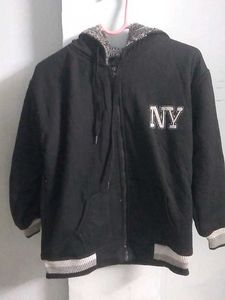 NY Black Zip-Up Hoodie