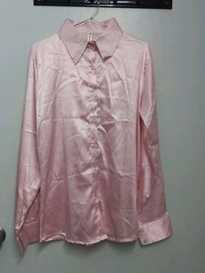 Pink Satin Shirt