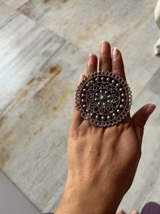 New Oxidised Silver Huge Size Ring