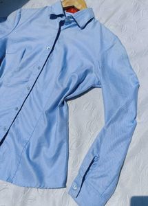 Y2K Light Blue Fitted Shirt