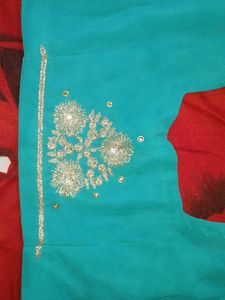 Crepe Festive Wear Saree With Blouse