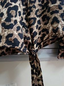 Leopard Print Tie-Front Top