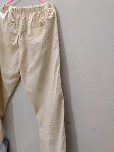Zara Cream Cotton Pant For Men