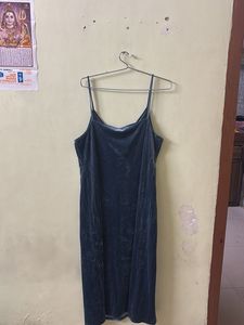 Blue Velvet Slip Dress